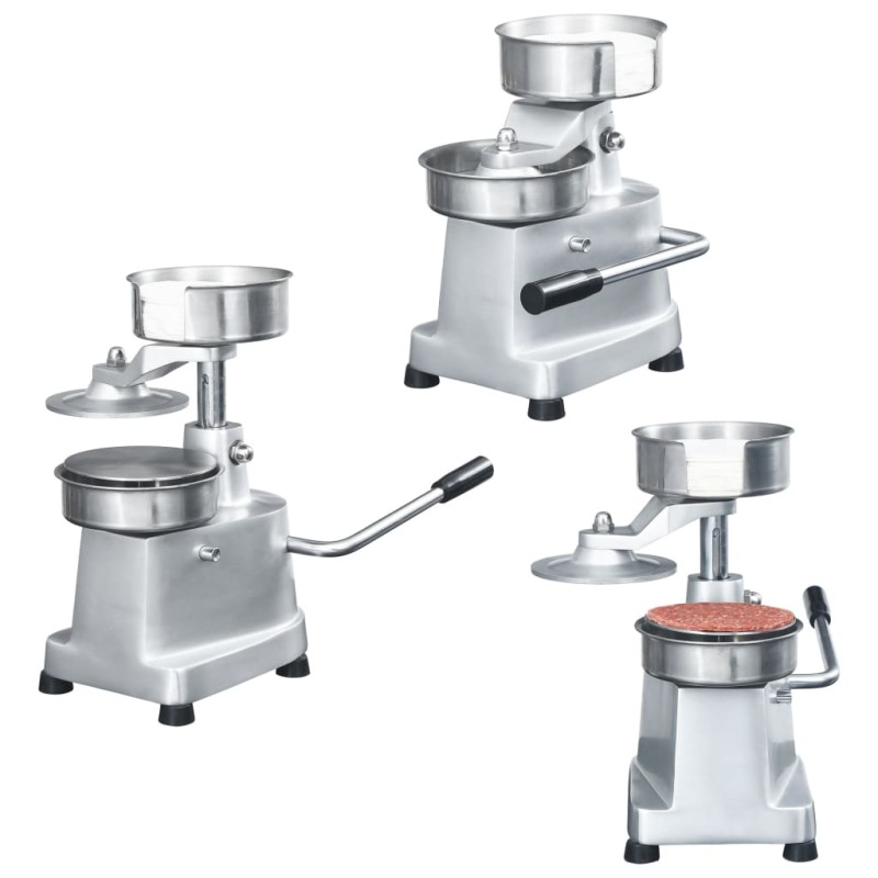vidaXL Prensa de hamburguesas y 500 papeles para separar aluminio 10cm