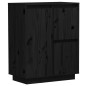 vidaXL Aparador de madera maciza de pino negro 60x34x75 cm vidaXL Aparador de madera maciza de pino negro 60x34x75 cm