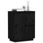vidaXL Aparador de madera maciza de pino negro 60x34x75 cm vidaXL Aparador de madera maciza de pino negro 60x34x75 cm