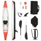 vidaXL Kayak inflable poliéster rojo 375x72x31 cm vidaXL Kayak inflable poliéster rojo 375x72x31 cm