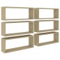 vidaXL Estante cubo pared 6 uds contrachapado roble Sonoma 60x15x23 cm vidaXL Estante cubo pared 6 uds contrachapado roble Sonoma 60x15x23 cm
