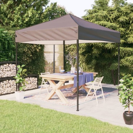 vidaXL Carpa para fiestas plegable gris taupe 3x3 m