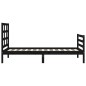 vidaXL Estructura de cama con cabecero madera maciza negro 100x200 cm vidaXL Estructura de cama con cabecero madera maciza negro 100x200 cm