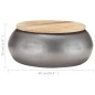 vidaXL Mesa de centro de madera de mango maciza gris 68x68x30 cm vidaXL Mesa de centro de madera de mango maciza gris 68x68x30 cm
