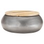 vidaXL Mesa de centro de madera de mango maciza gris 68x68x30 cm vidaXL Mesa de centro de madera de mango maciza gris 68x68x30 cm