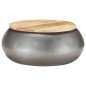 vidaXL Mesa de centro de madera de mango maciza gris 68x68x30 cm vidaXL Mesa de centro de madera de mango maciza gris 68x68x30 cm
