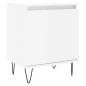 vidaXL Mesita de noche madera de ingeniería blanco brillo 40x30x50 cm vidaXL Mesita de noche madera de ingeniería blanco brillo 40x30x50 cm