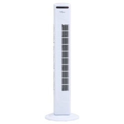 vidaXL Ventilador de torre con mando y temporizador Φ24x80 cm blanco