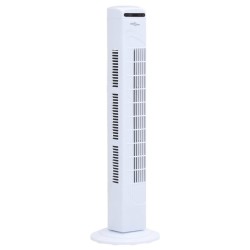 vidaXL Ventilador de torre con mando y temporizador Φ24x80 cm blanco