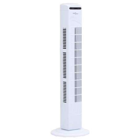 vidaXL Ventilador de torre con mando y temporizador Φ24x80 cm blanco