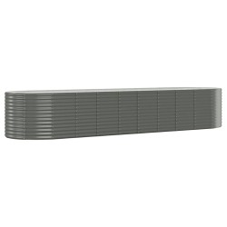 vidaXL Jardinera arriate acero recubrimiento polvo gris 396x100x68 cm