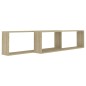 vidaXL Estantes cubo pared 2uds contrachapado roble Sonoma 100x15x30cm vidaXL Estantes cubo pared 2uds contrachapado roble Sonoma 100x15x30cm