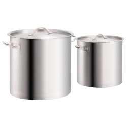 vidaXL Juego de ollas 2 piezas de acero inoxidable 50/25 L