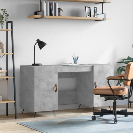 vidaXL Escritorio madera de ingeniería gris hormigón 140x50x75 cm
