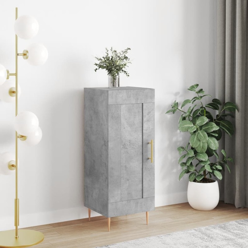 vidaXL Aparador de madera contrachapada gris hormigón 34,5x34x90 cm vidaXL Aparador de madera contrachapada gris hormigón 34,5x34x90 cm