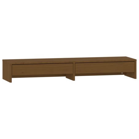 vidaXL Soporte de monitor madera maciza pino marrón miel 100x27x15 cm