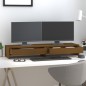 vidaXL Soporte de monitor madera maciza pino marrón miel 100x27x15 cm vidaXL Soporte de monitor madera maciza pino marrón miel 100x27x15 cm