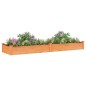 vidaXL Jardinera arriate con forro madera abeto marrón 240x60x25 cm