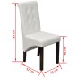 vidaXL Sillas de comedor 2 unidades cuero sintético blanco vidaXL Sillas de comedor 2 unidades cuero sintético blanco