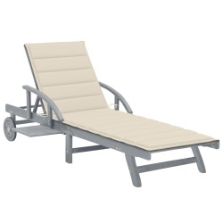 vidaXL Tumbona de jardín con cojín madera maciza de acacia 