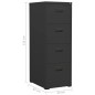 vidaXL Armario archivador de acero antracita 46x62x133 cm