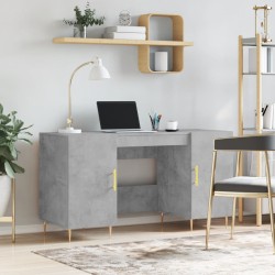 vidaXL Escritorio madera de ingeniería gris hormigón 140x50x75 cm