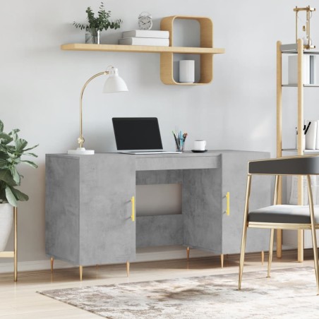 vidaXL Escritorio madera de ingeniería gris hormigón 140x50x75 cm