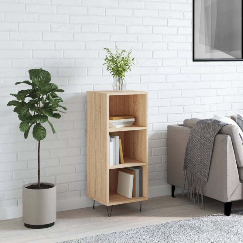 vidaXL Aparador de madera de ingeniería roble Sonoma 34,5x32,5x90 cm