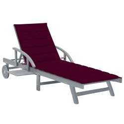 vidaXL Tumbona de jardín con cojín madera maciza de acacia 