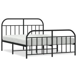 vidaXL Estructura de cama cabecero y pie de cama metal negro 160x200cm
