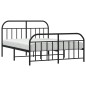vidaXL Estructura de cama cabecero y pie de cama metal negro 160x200cm vidaXL Estructura de cama cabecero y pie de cama metal negro 160x200cm