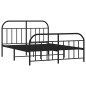 vidaXL Estructura de cama cabecero y pie de cama metal negro 160x200cm vidaXL Estructura de cama cabecero y pie de cama metal negro 160x200cm