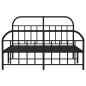 vidaXL Estructura de cama cabecero y pie de cama metal negro 160x200cm vidaXL Estructura de cama cabecero y pie de cama metal negro 160x200cm