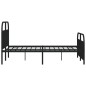 vidaXL Estructura de cama cabecero y pie de cama metal negro 160x200cm vidaXL Estructura de cama cabecero y pie de cama metal negro 160x200cm