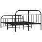 vidaXL Estructura de cama cabecero y pie de cama metal negro 160x200cm vidaXL Estructura de cama cabecero y pie de cama metal negro 160x200cm