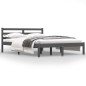 vidaXL Estructura de cama madera maciza de pino gris 135x190 cm vidaXL Estructura de cama madera maciza de pino gris 135x190 cm