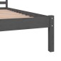 vidaXL Estructura de cama madera maciza de pino gris 135x190 cm vidaXL Estructura de cama madera maciza de pino gris 135x190 cm
