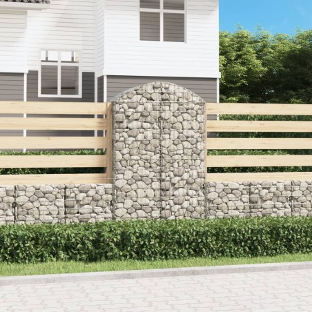 vidaXL Cesta gaviones forma arco hierro galvanizado 100x50x160/180 cm