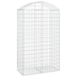 vidaXL Cesta gaviones forma arco hierro galvanizado 100x50x160/180 cm