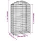 vidaXL Cesta gaviones forma arco hierro galvanizado 100x50x160/180 cm vidaXL Cesta gaviones forma arco hierro galvanizado 100x50x160/180 cm