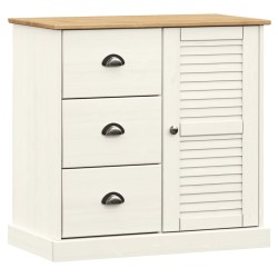 vidaXL Aparador con cajones VIGO madera maciza pino blanco 78x40x75 cm