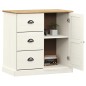vidaXL Aparador con cajones VIGO madera maciza pino blanco 78x40x75 cm