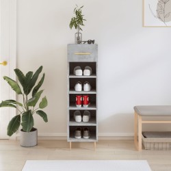 vidaXL Zapatero madera de ingeniería gris hormigón 30x35x105 cm