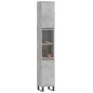 vidaXL Armario de baño madera contrachapada gris hormigón 30x30x190 cm
