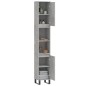 vidaXL Armario de baño madera contrachapada gris hormigón 30x30x190 cm
