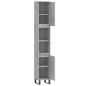 vidaXL Armario de baño madera contrachapada gris hormigón 30x30x190 cm