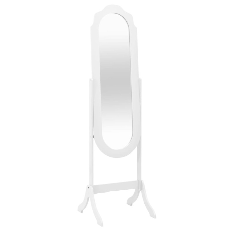 vidaXL Espejo de pie madera contrachapada blanco 45,5x47,5x160 cm vidaXL Espejo de pie madera contrachapada blanco 45,5x47,5x160 cm