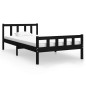 vidaXL Estructura de cama madera maciza negro 100x200 cm vidaXL Estructura de cama madera maciza negro 100x200 cm