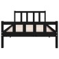 vidaXL Estructura de cama madera maciza negro 100x200 cm vidaXL Estructura de cama madera maciza negro 100x200 cm