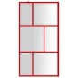 vidaXL Mampara puerta de ducha vidrio transparente ESG rojo 115x195 cm vidaXL Mampara puerta de ducha vidrio transparente ESG rojo 115x195 cm
